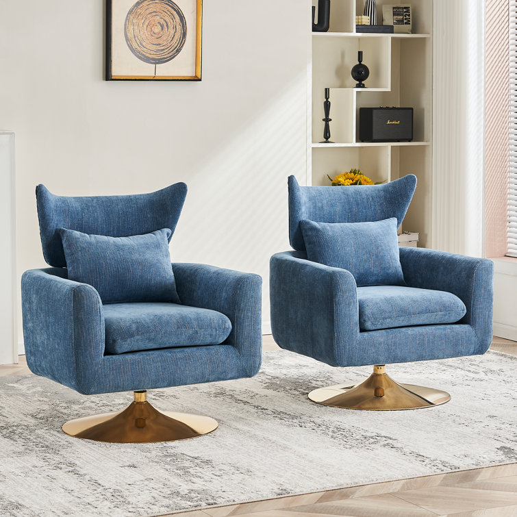 Teal swivel online armchair